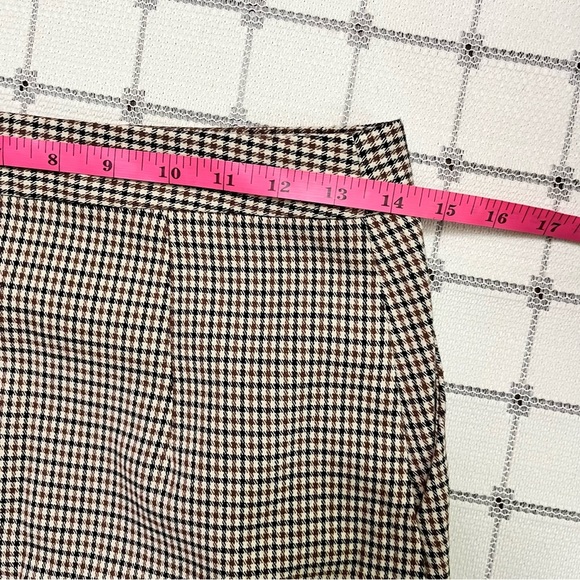 Classic Brown Black and White Checkered Skirt - Picture 7 of 7